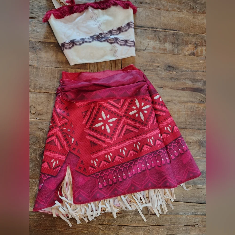 Disney Moana 2 Costume Girls Size 4-6 Two Piece‎ Outfit Skirt & Top - Picture 3 of 7